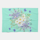  lente madeliefjes met blauwe vlinders theedoek (Horizontaal)