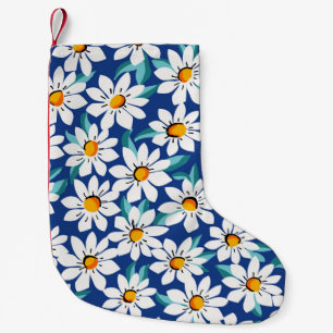 Lente madeliefjes: trendy bloemmotief. kleine kerstsok