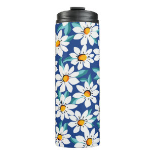 Lente madeliefjes: trendy bloemmotief. thermosbeker