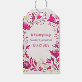 Lente Magenta Tuin Bloemen Bruiloft Cadeaulabel