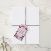 Lente Magenta Tuin Bloemen Bruiloft Cadeaulabel (Met Touw)