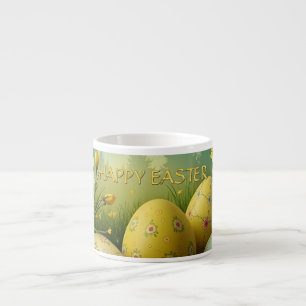 Lente magie met Paaseieren in een zee van bloemen Espresso Kop