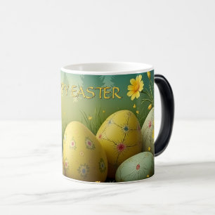 Lente magie met Paaseieren in een zee van bloemen Magische Mok