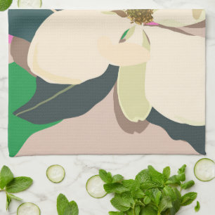 Lente Magnolia Kleurblokken Bloemist Theedoek