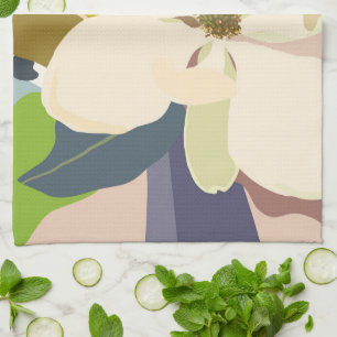 Lente Magnolia Kleurblokken Bloemist Theedoek