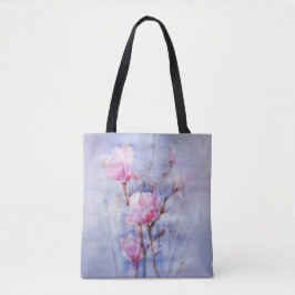 Lente magnolibloemen tote bag