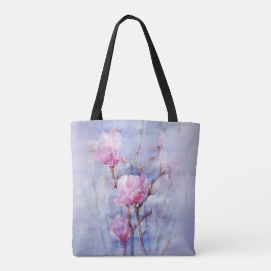 Lente magnolibloemen tote bag (Achterkant)