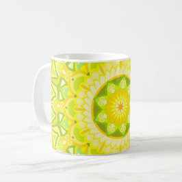 Lente Mandala Groen Geel Bloemig Boho Koffiemok