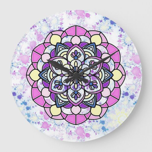 Lente Mandala Wandklok (Voorkant)