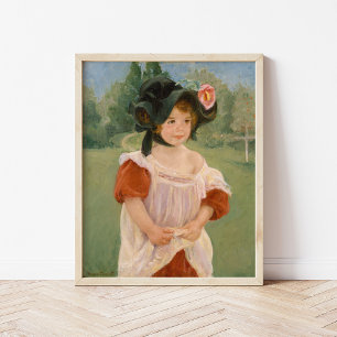 Lente: Margot staat in een tuin   Mary Cassatt Poster