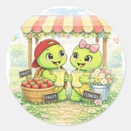 Lente Markt Ronde Sticker