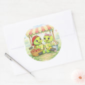 Lente Markt Ronde Sticker (Envelop)