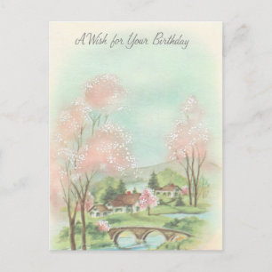 Lente Meadow Birthday Wish Briefkaart