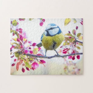 Lente Mees Vogel Lente Blauw Natuur Tak Legpuzzel