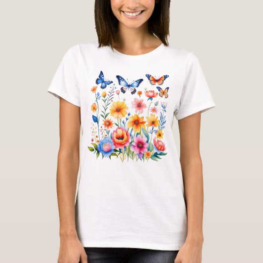 Lente mei bloemen t-shirt (Voorkant)