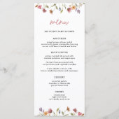 Lente Meisje Baby Shower Kleine Wilde Bloem Menu (Voorkant)