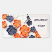 Lente met de hand vervaardigde naaigarens oranje b spandoek (Horizontaal)