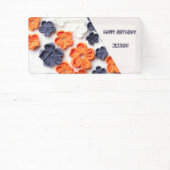 Lente met de hand vervaardigde naaigarens oranje b spandoek (Insitu)