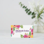 Lente met kleurrijke bloemen visitekaartje (Staand voorkant)