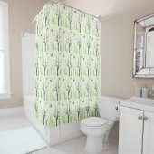 Lente met vogels en Butterflies Shower Curtain Douchegordijn (In situ)