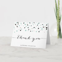 Lente Mint Confetti Stippen Bedankt Kaart