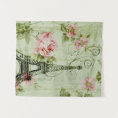 lente mint roze bloem french paris eiffeltoren wandkleed (Voorkant (horizontaal))