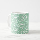 Lente Mintgroene Bloemenkabouter Koffiemok (Voorkant links)