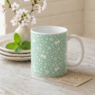 Lente Mintgroene Bloemenkabouter Koffiemok