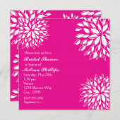 Lente Modern Hot Roze & Wit Bloemen Uitnodiging (Voorkant / Achterkant)