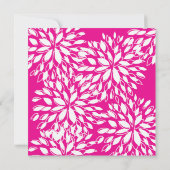 Lente Modern Hot Roze & Wit Bloemen Uitnodiging (Achterkant)