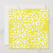 Lente Moderne Gele & Witte Bloem Uitnodiging (Achterkant)
