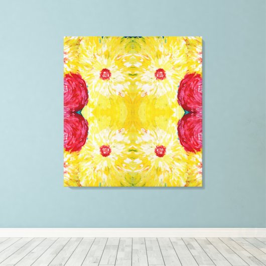 Lente, moderne kunst, expressief schilderen canvas afdruk (Insitu (Houten vloer))