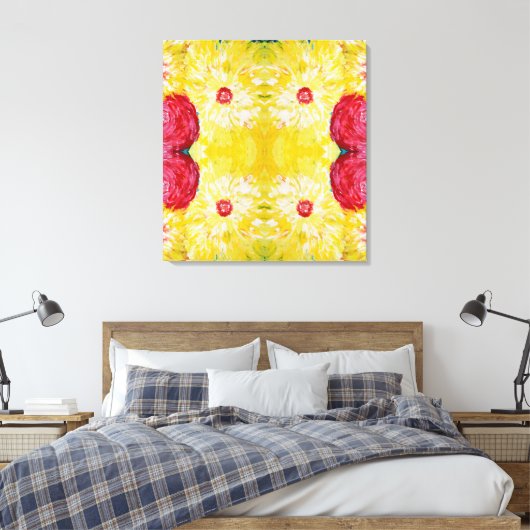 Lente, moderne kunst, expressief schilderen canvas afdruk (Insitu (Slaapkamer))