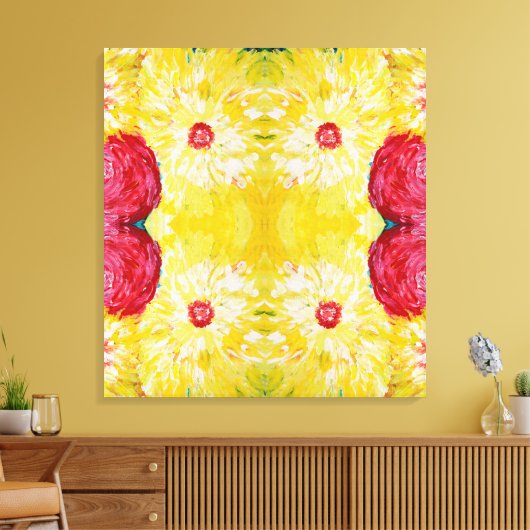 Lente, moderne kunst, expressief schilderen canvas afdruk (Insitu (Woonkamer))