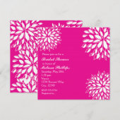 Lente moderne roze en witte bloemen uitnodiging (Voorkant / Achterkant)