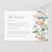 Lente Moderne Waterverf Bloemige Trouwdetails Informatiekaartje (Voorkant)