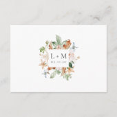 Lente Moderne Waterverf Bloemige Trouwdetails Informatiekaartje (Achterkant)