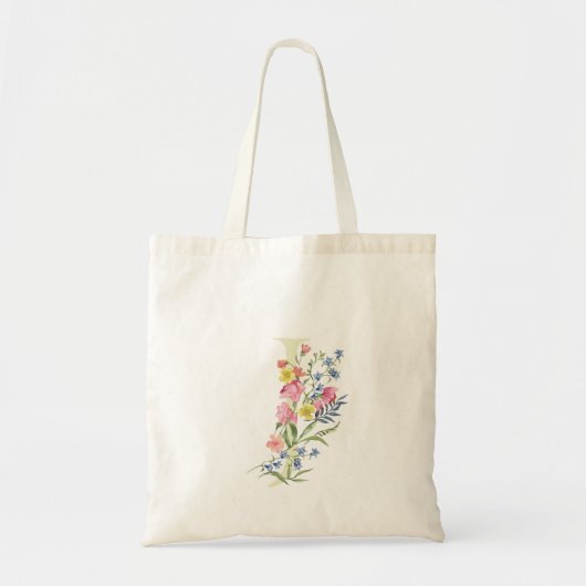lente monogram J bruiloft bloemen Vrijgezellenfees Tote Bag (Voorkant)