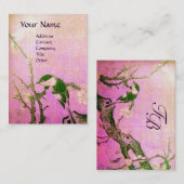 LENTE MONOGRAM, roze violette fuchsia bruine parel Visitekaartje (Voorkant / Achterkant)