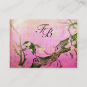 LENTE MONOGRAM, roze violette fuchsia bruine parel Visitekaartje (Achterkant)