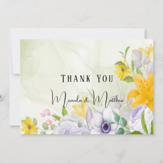 Lente mooie Floral bruiloft bedankt kaarten (Voorkant)