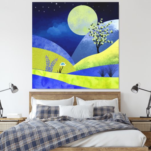 Lente Moonrise Canvas Afdruk (Insitu (Slaapkamer))