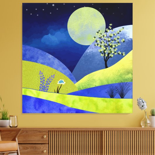 Lente Moonrise Canvas Afdruk (Insitu (Woonkamer))