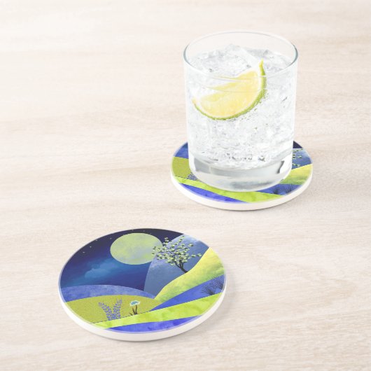 Lente Moonrise Zandsteen Onderzetter (Zijkant)