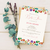 Lente Mosterd Geel Paarse Bloem Baby Shower Kaart