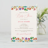 Lente Mosterd Geel Paarse Bloem Baby Shower Kaart (Staand voorkant)