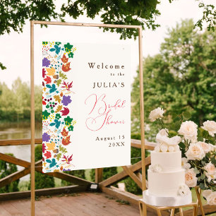 Lente Mosterd Geel Paarse Bloem Bruiloft Feest Poster