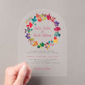 Lente Mosterd Geel Paarse Meadow Bloem Bruiloft Acryl Uitnodigingen (Insitu (Draagbaar))