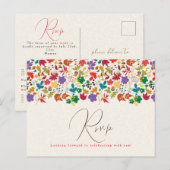 Lente Mosterd Geel Paarse Meadow Bloem Bruiloft Briefkaart (Voorkant / Achterkant)