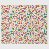 Lente Mosterd Geel Paarse Meadow Bloem Bruiloft Cadeaupapier (Vlak)